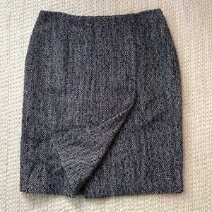 Brooks Brothers Tweed Pencil Skirt Navy Blue